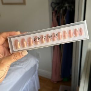 Reusable Pop On Nails - Peach Fizz Coffin